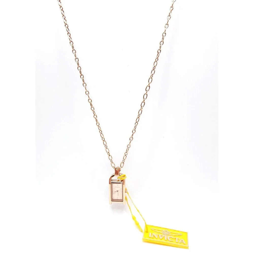 Invicta Mini Angel 49936 Pendant Watch Necklace Rose Gold Women's New